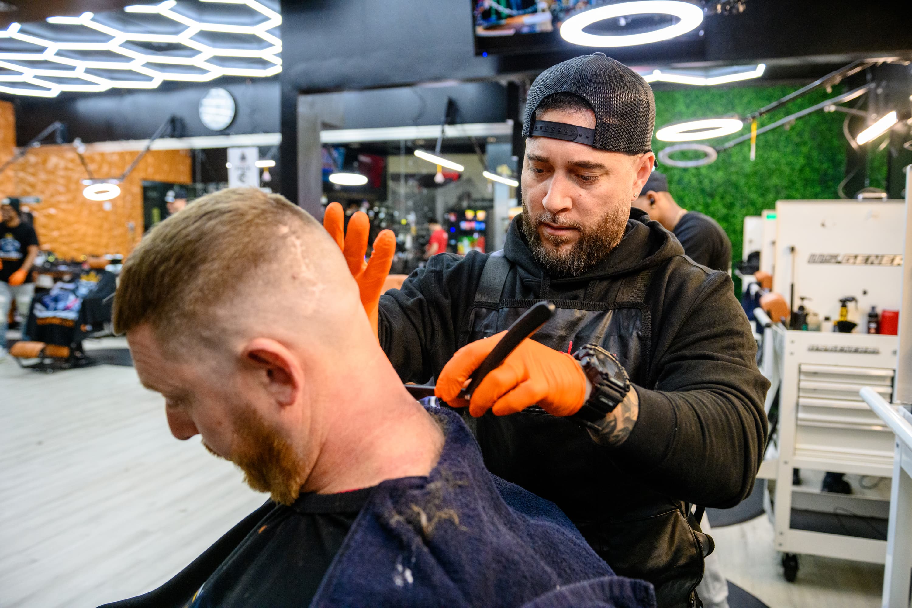 Barbería en acción